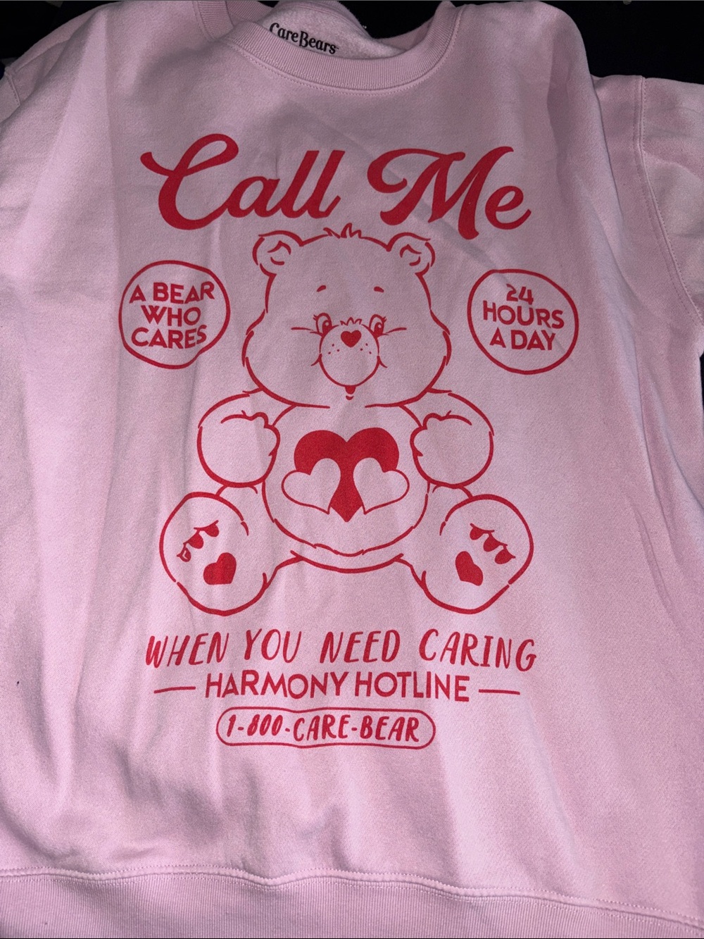 Care Bears Pink "Call Me" Graphic Sweatshirt